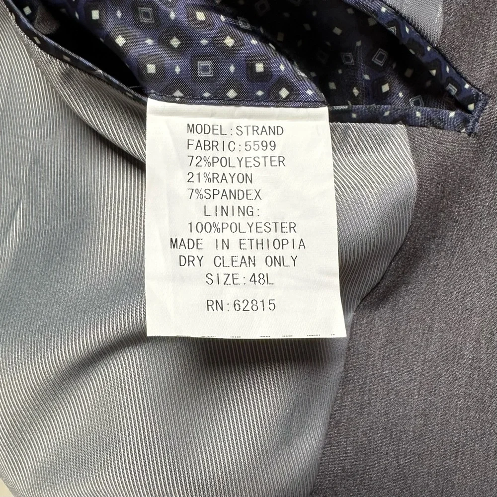 Savile Row Co. Strand Grey Solid Two Button Suit Jacket
